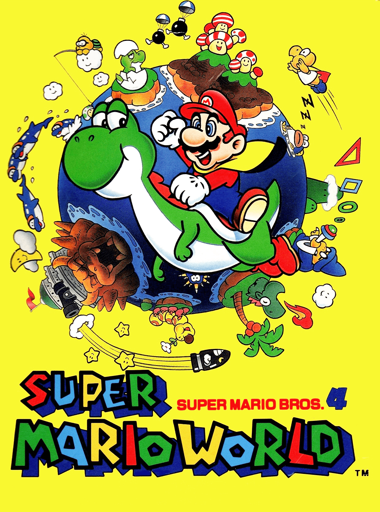 Super Mario World (video game, 2D platformer, fantasy, side
