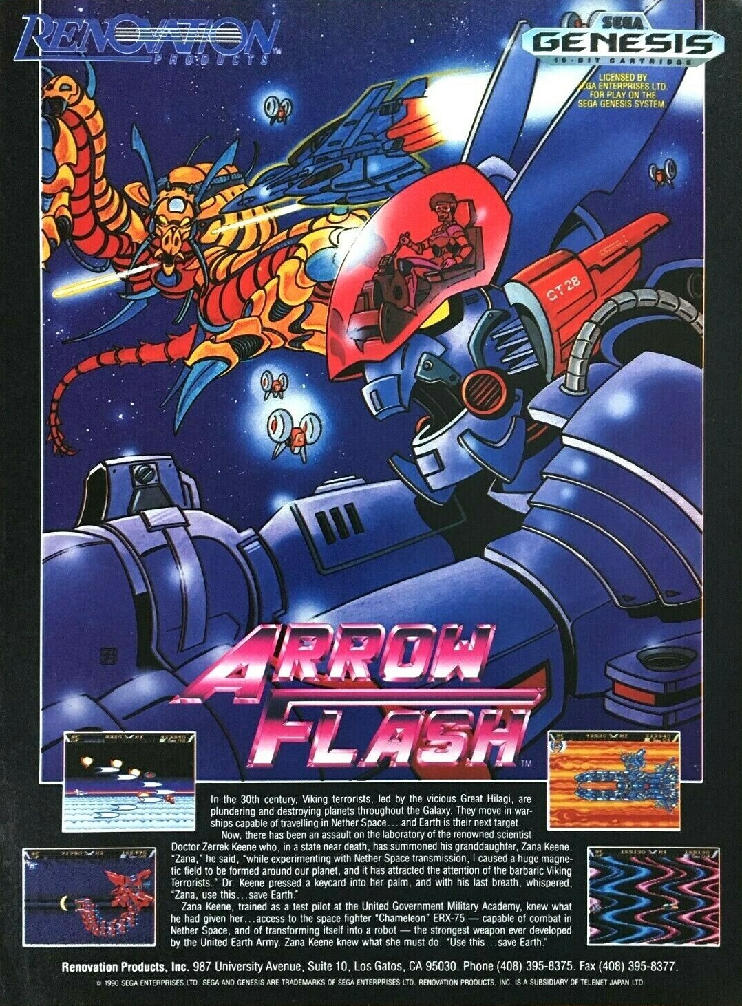 Arrow Flash (video game, space, scrolling shooter, science