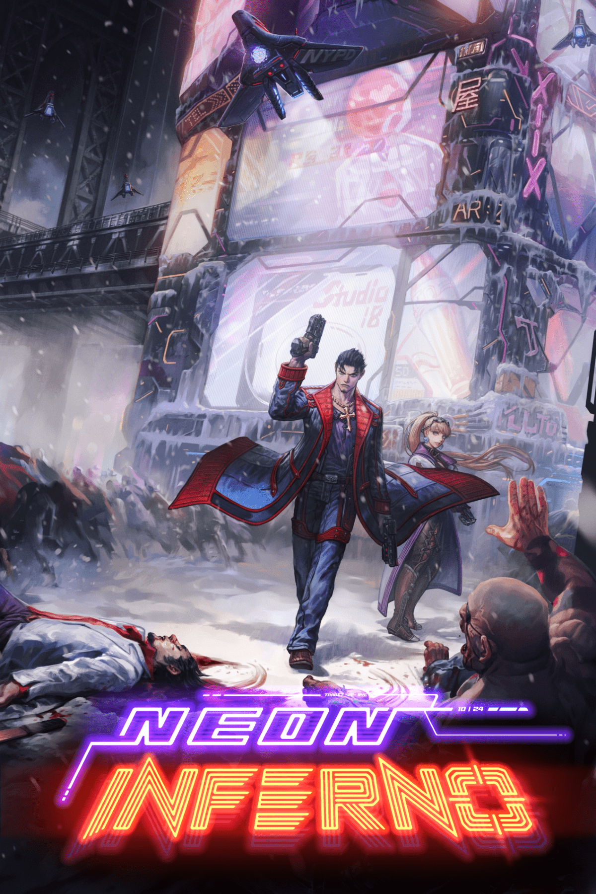 Neon Inferno Video Game Run And Gun Cyberpunk Cabal Shooter