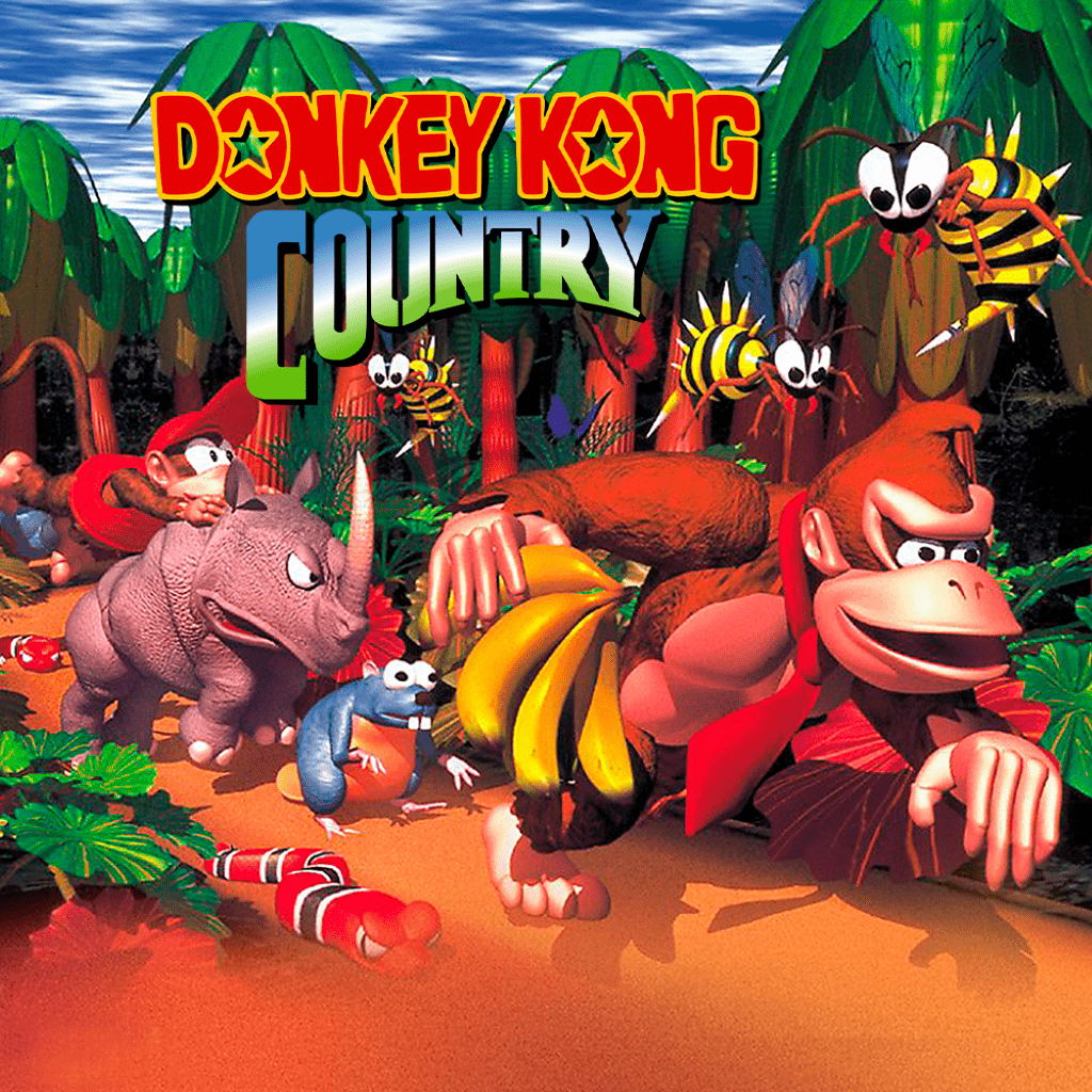 Donkey Kong Country (video game, 2D platformer, digitized sprites, side