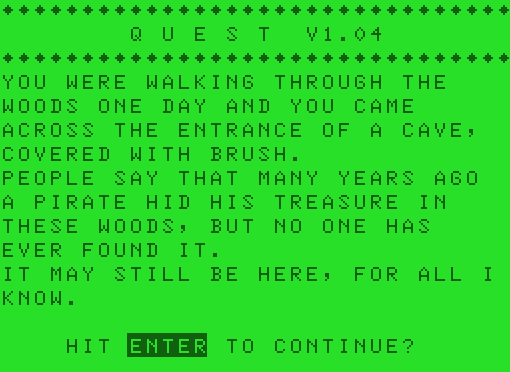Quest (video game, text adventure) reviews & ratings - Glitchwave video ...