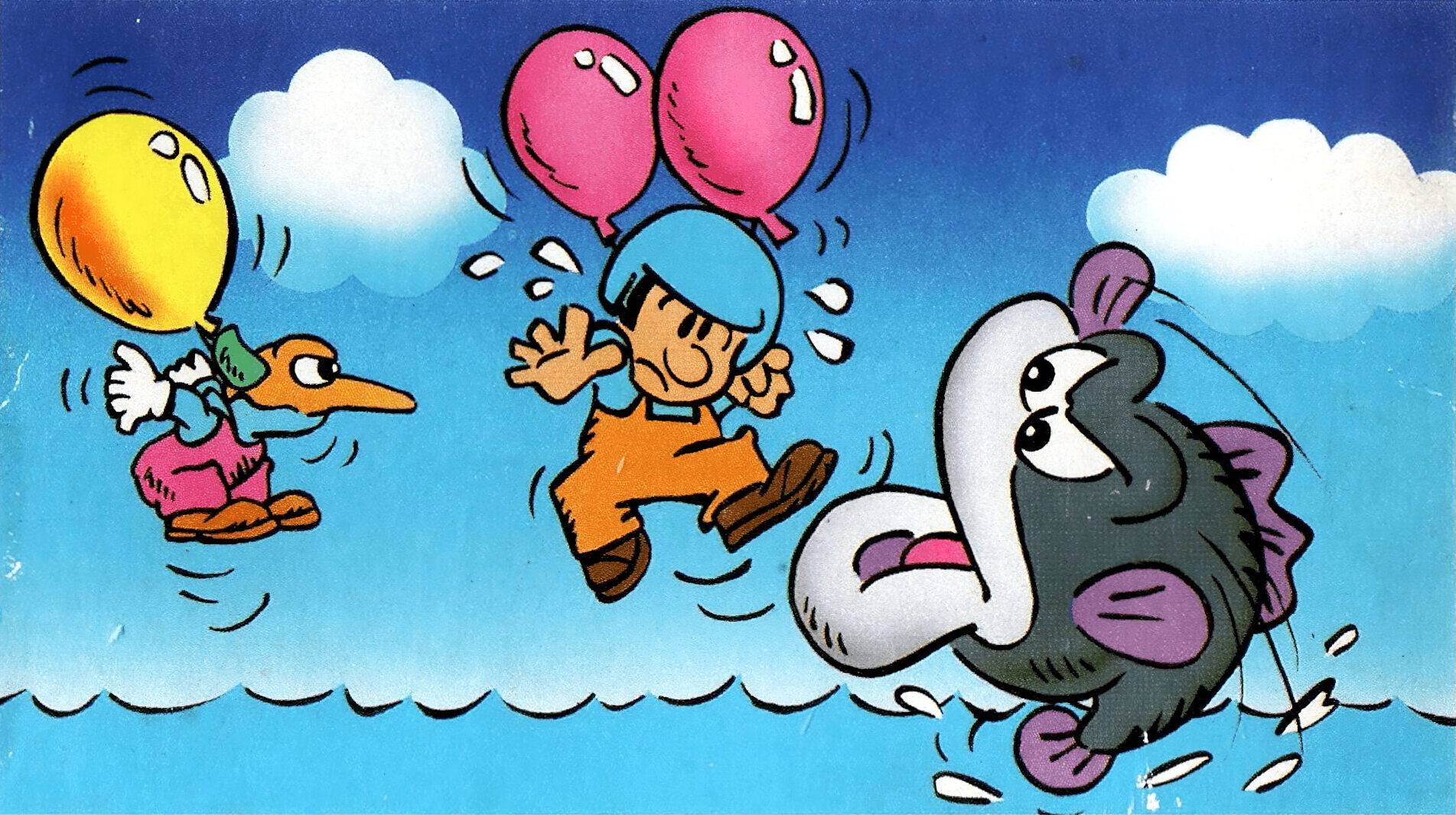 Balloon Fight (video game, comical action game, arcade, side